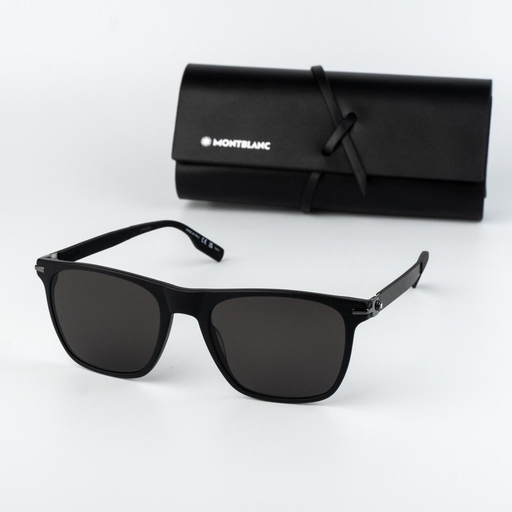Montblanc Men Sunglasses Black Square MB0248S 001 NEW AUTHENTIC